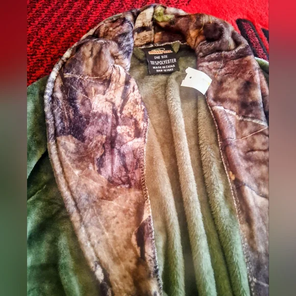 Mossy Oak NWT Mens Fleece Robe,  one Size - Picture 5 of 6